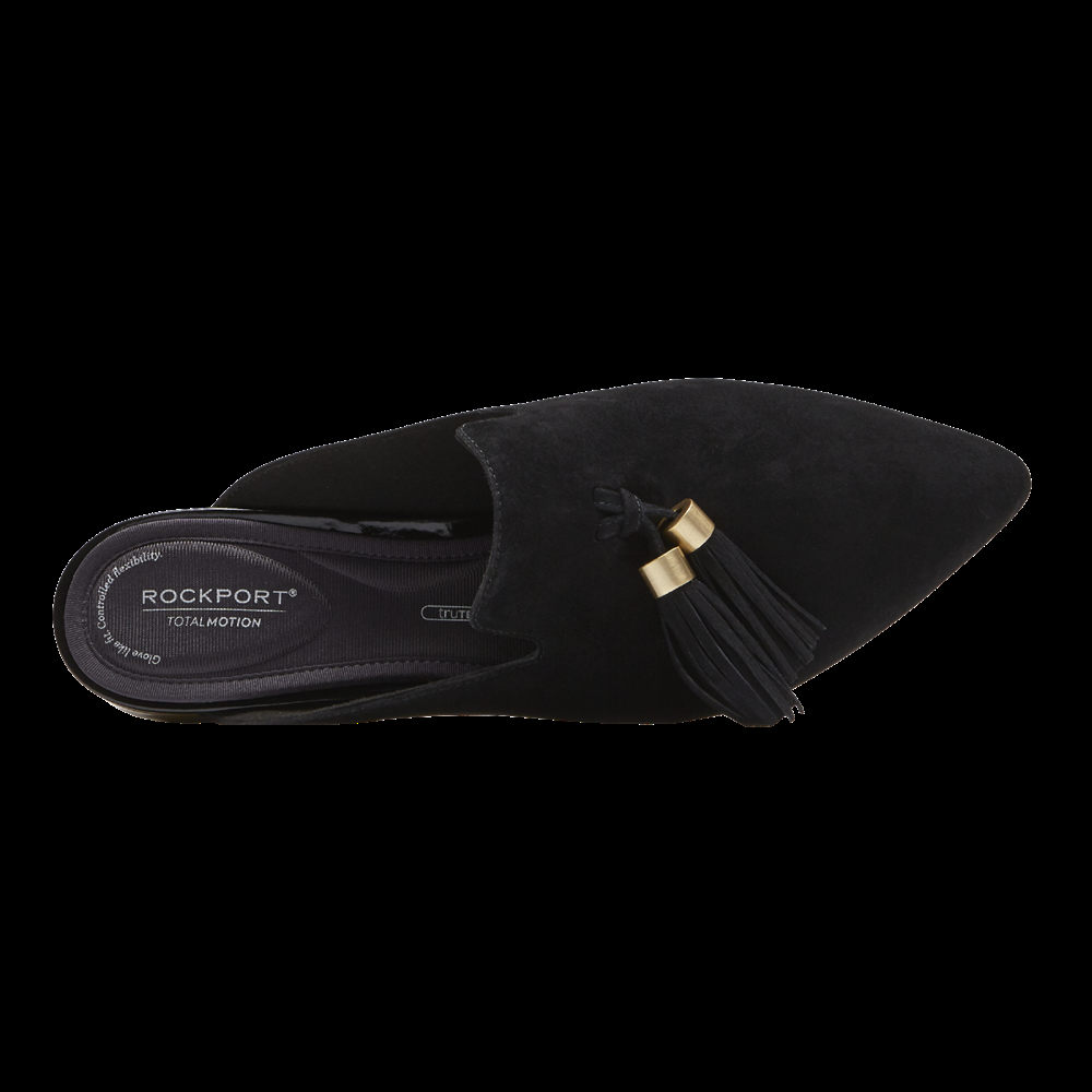 Rockport Slides For Womens Black - Total Motion Adelyn Tassel - FX2751386